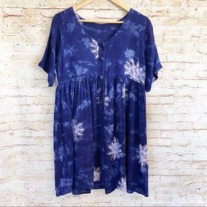 La Isla | Blue Hawaiian Babydoll Dress | M